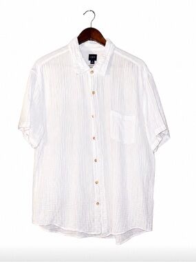 J.Crew Men's XL white gauze Cotton button down Shirt